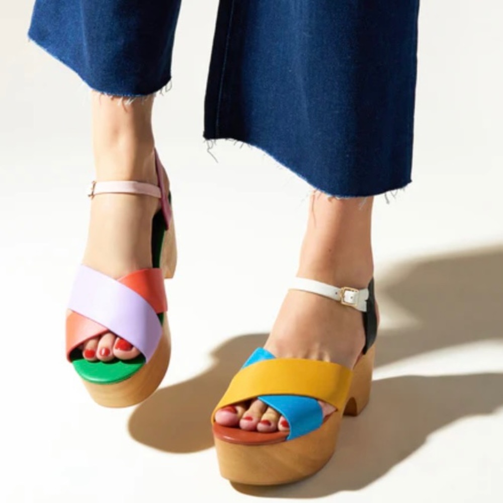 Charlotte Stone Dermot Clog Sandals Confetti